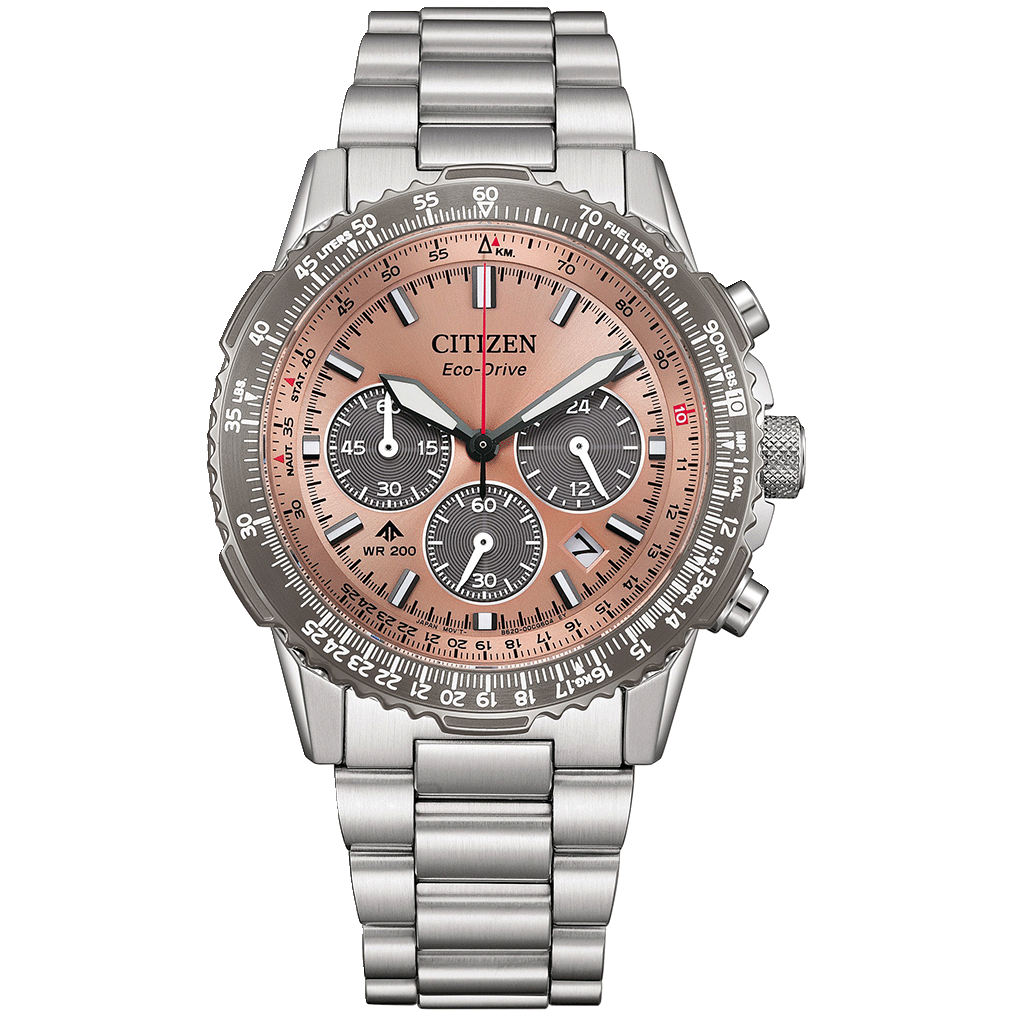 Citizen CA4664-60X Chronograph | Eco-Drive, 200M WR, Salmon Dial